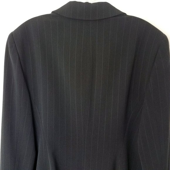 Giorgio Armani Size 14 Navy Blue Pin Lama Wool Blend Blazer Suit Coat Jacket - Picture 9 of 16